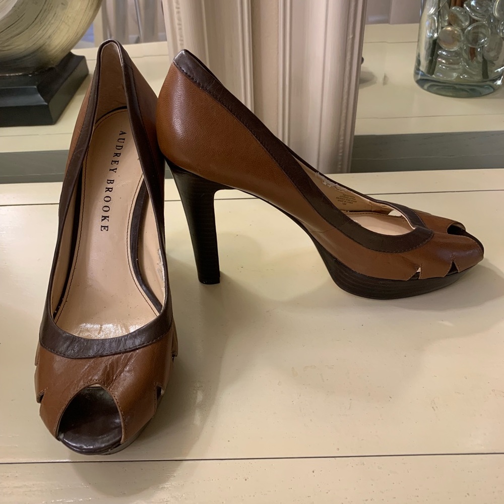 Audrey Brooke Two Tone Brown Heels